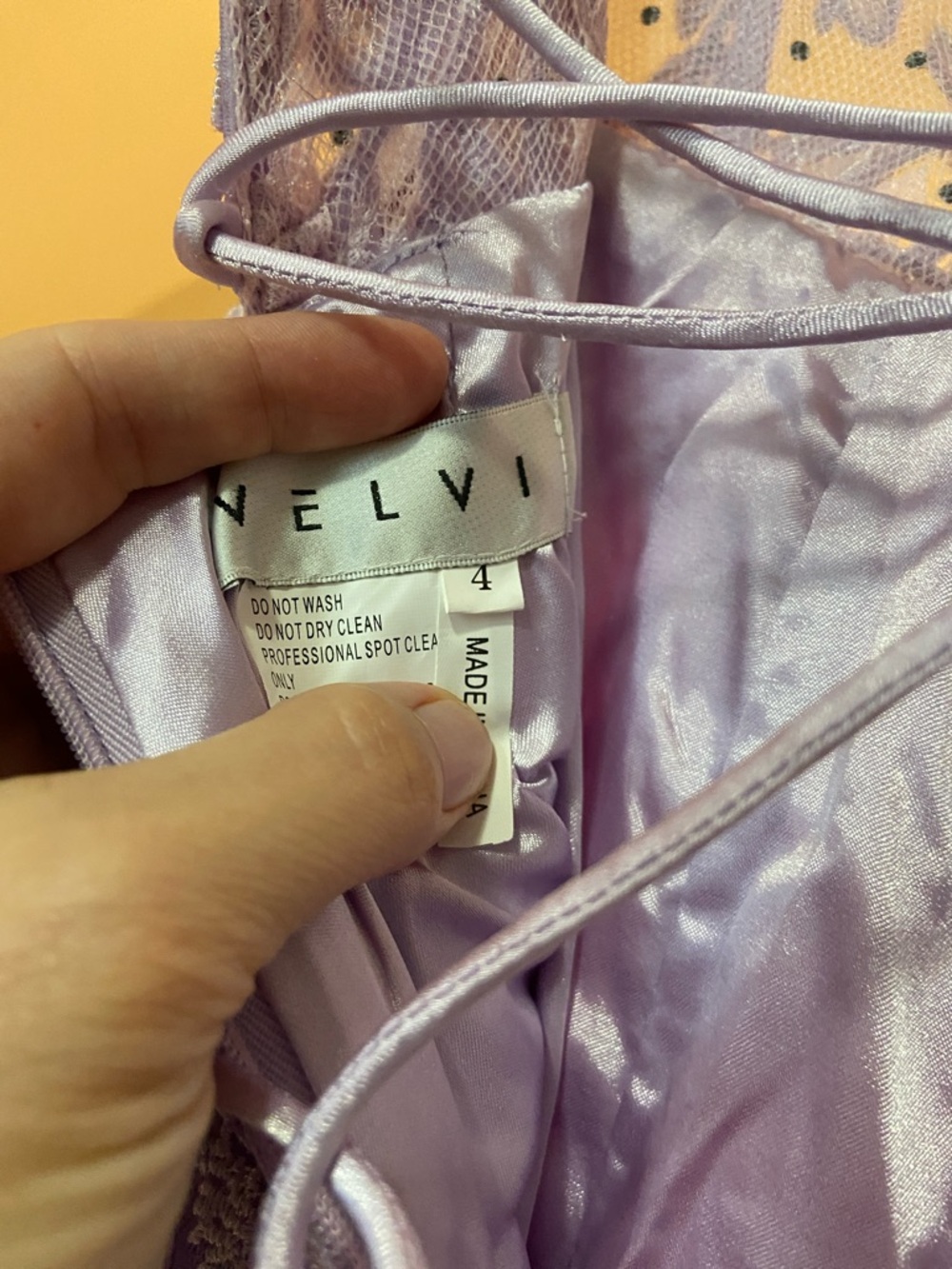 Prom dress Velvi size 4 lilac color - Picture 4 of 8